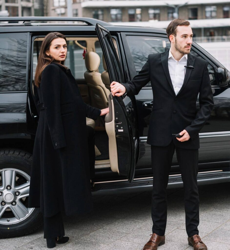 Clients trusting C&S Executive luxury chauffeur service for safe and professional transportation