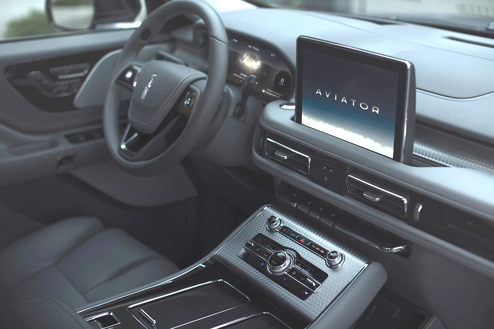 Interior of Lincoln Aviator Sedan showcasing luxury features and comfort by C&S Executive