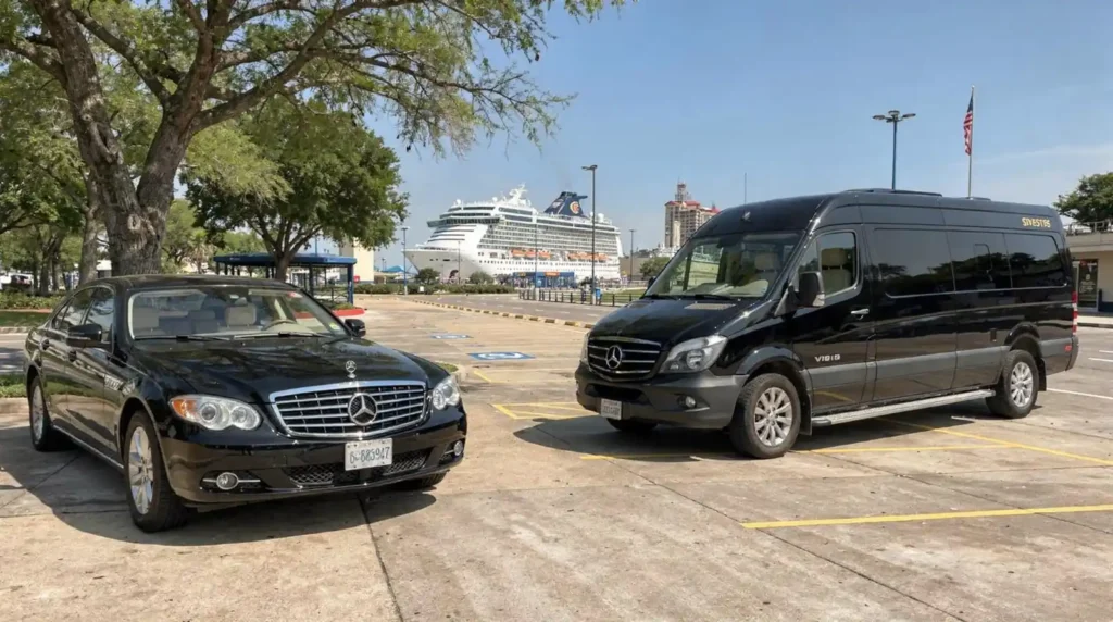 Sedan and VIP sedan options exist for executives, with SUV and minibus tiers for larger